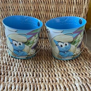 Smurf 2025 movie collectible Metal Buckets - Set of 2